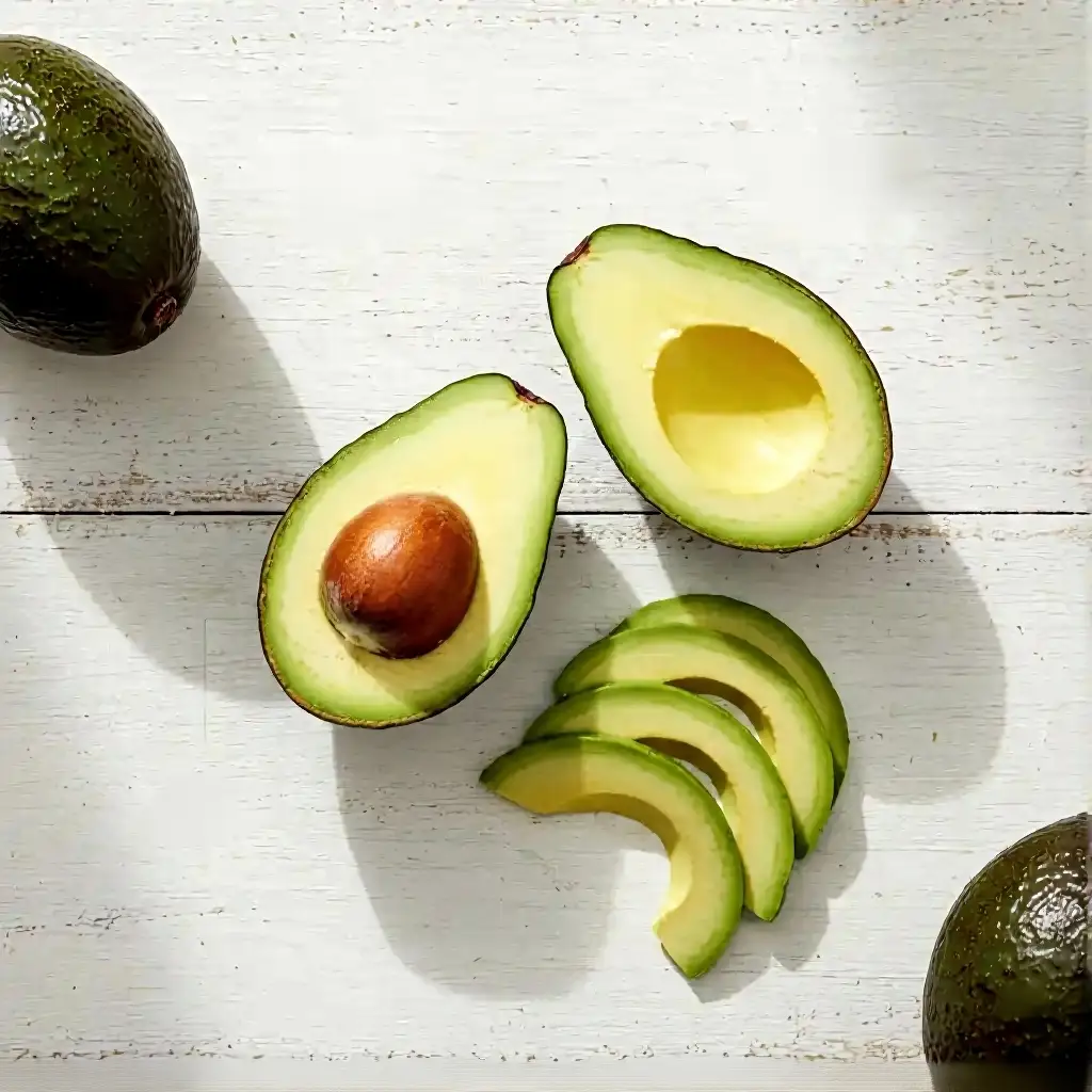Fresh avocado slices rich in healthy fats supporting hair nourishment through diet