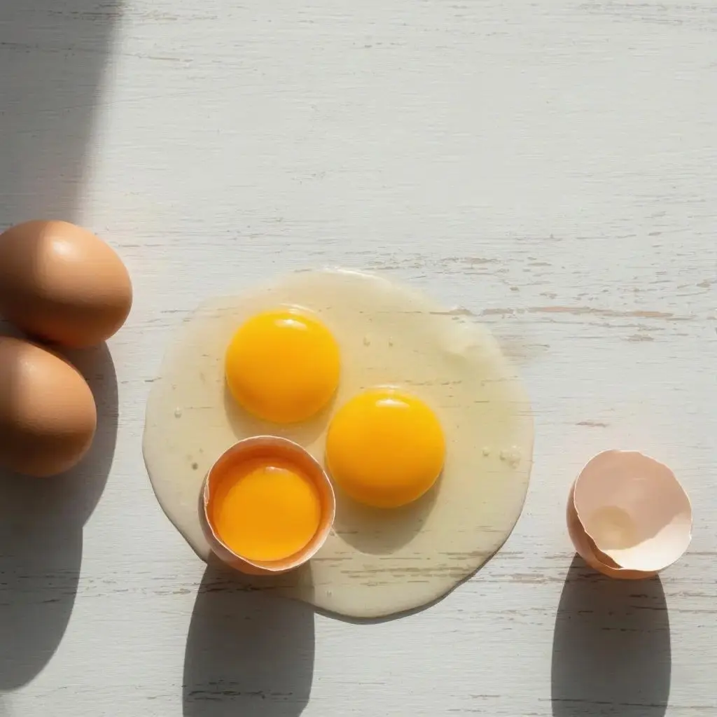 Eggs rich in protein and biotin, shown as essential foods for healthy hair