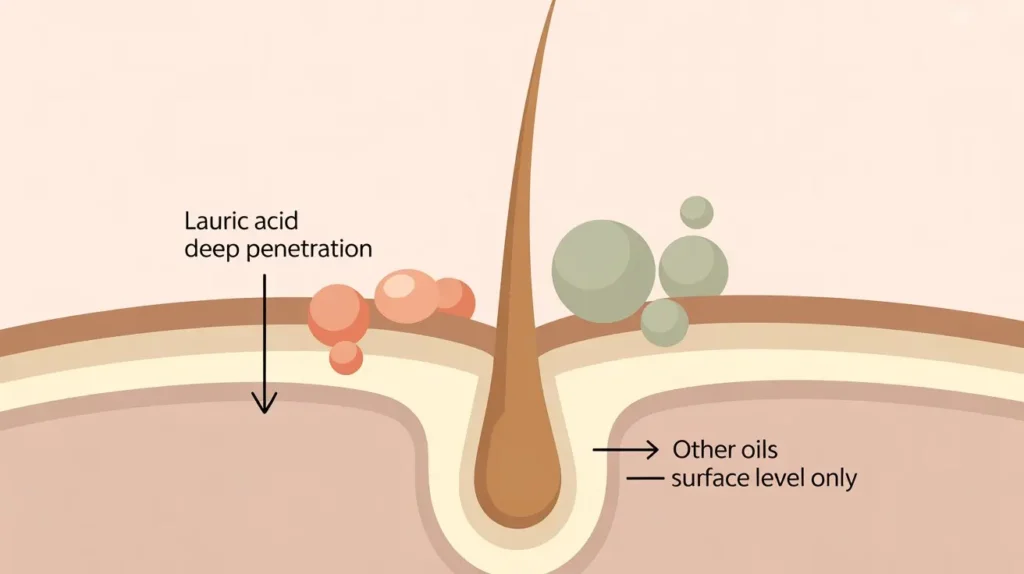Illustration of scalp buildup showing how to wash out coconut oil from hair effectively